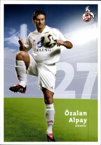 Autogrammkarte Fußballer Özalan Alpay, 1. FC Köln