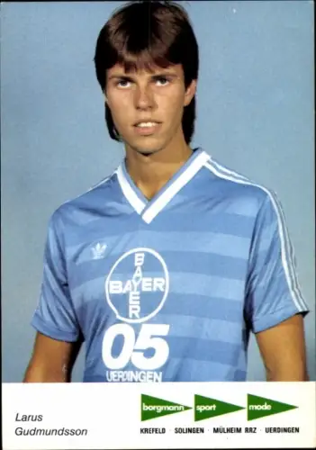 Autogrammkarte Fußballer Larus Gudmundsson ,FC Bayer 05 Uerdingen