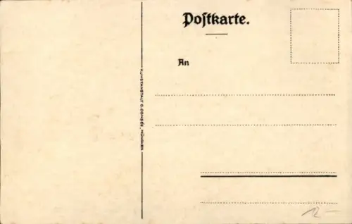 Künstler Ak Bergwacht, Mann vor einer Bergpartie