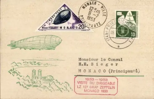 Ak Luftschiff, Zeppelin über einer Ortschaft