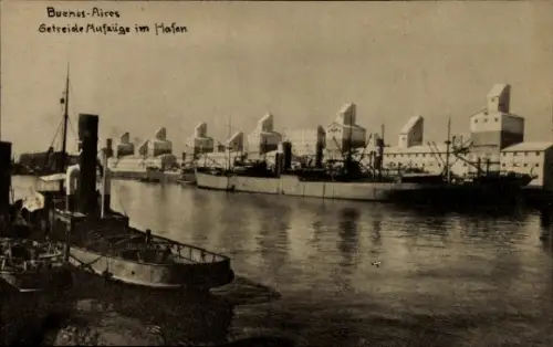 Ak Buenos Aires Argentinien, Getreide-Aufzüge im Hafen