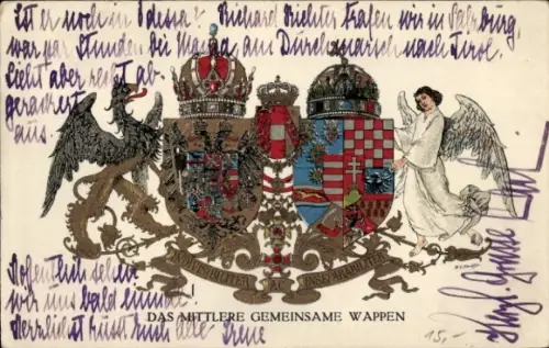 Wappen Ak Mittleres gemeinsames Wappen, Österreich-Ungarn