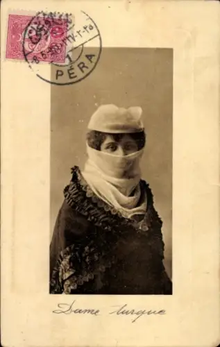 Passepartout Ak Dame turque, Portrait