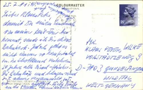 Ak Britische Eisenbahn, British Rail, High Speed Train