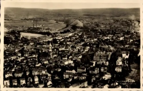 Ak Zwickau in Sachsen, Fliegeraufnahme der Stadt, Panorama