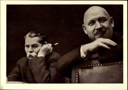 Ak Schriftsteller Maxim Gorki und Demjan Bedny, Moskau 1935