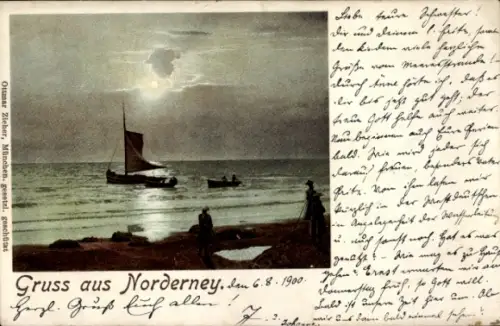 Ak Nordseebad Norderney Ostfriesland, Segelboot