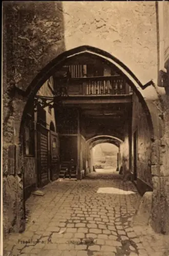 Ak Frankfurt am Main, Gasse in Frankfurt, Nürnberger Hof,  Architektur