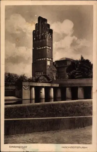 Ak Darmstadt in Hessen,  Hochzeitsturm