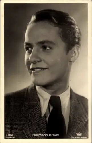 Ak Schauspieler Hermann Braun, Portrait