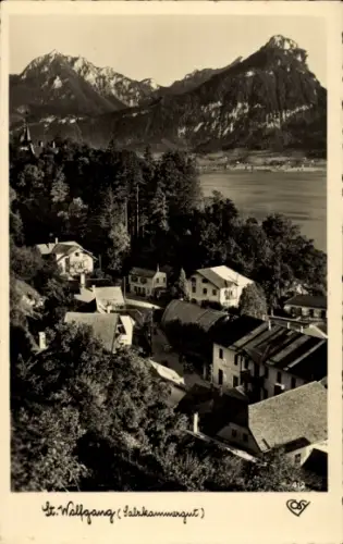 Ak St. Wolfgang am Wolfgangsee Oberösterreich,  Berge, See, Häuser, Echte Photographie