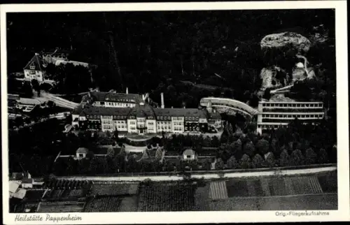 Ak Pappenheim im Altmühltal Mittelfranken, Fliegeraufnahme, Heilstätte