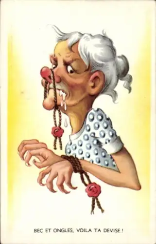 Ak Mit Zähnen und Nägeln, das ist Ihr Motto, Humor