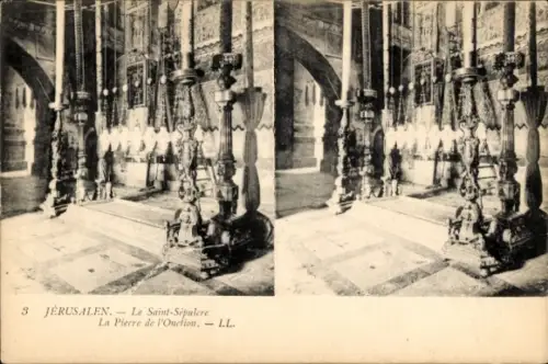 Stereo Ak Jerusalem Israel, Le Saint Sépulchre, La Pierre de l'onction
