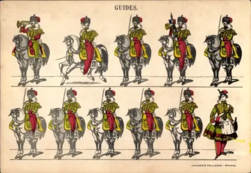 Künstler Ak Guides, französische Reiter in Uniform
