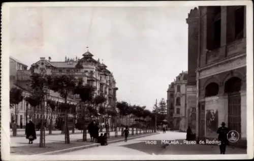 Ak Málaga Andalusien Spanien, Paseo de Reding