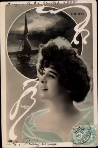 Ak Schauspielerin E. de Vere, Portrait