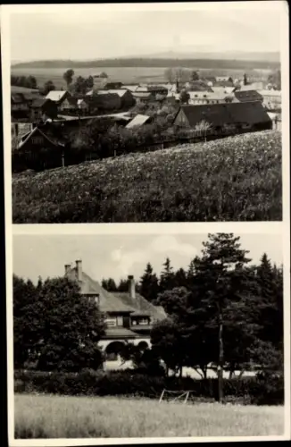 Ak Zollgrün Tanna in Thüringen, Panorama, Wohnhäuser