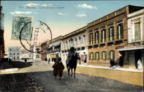 Ak Melilla Spanien, Calle General Chacel