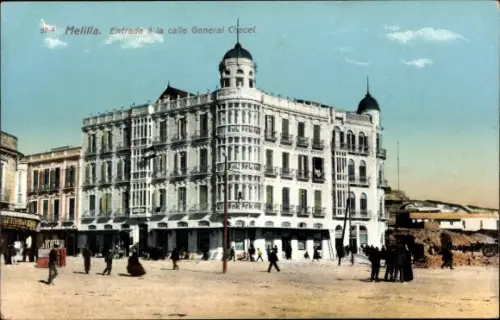 Ak Melilla Spanien, Entrada a la calle General Chacel