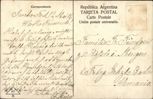 Ak Santa Fé Argentinien, Plaza Espana