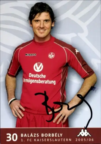 Autogrammkarte Fußballer Balazs Borbely, 1. FC Kaiserslautern, Autogramm