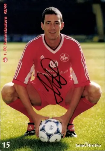Autogrammkarte Fußballer Janos Hrutka, 1. FC Kaiserslautern, Autogramm