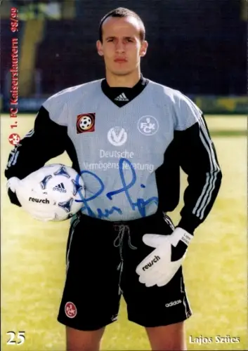 Autogrammkarte Fußballer Lajos Szücs, 1. FC Kaiserslautern, Autogramm