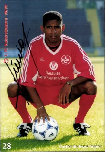 Autogrammkarte Fußballer Carlos de Jesus Junior, 1. FC Kaiserslautern, Autogramm