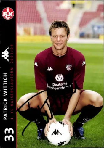 Autogrammkarte Fußballer Patrick Wittich, 1. FC Kaiserslautern, Autogramm