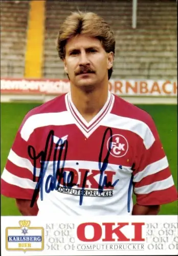 Autogrammkarte Fußballer Karl Heinz Emig, 1. FC Kaiserslautern, Autogramm