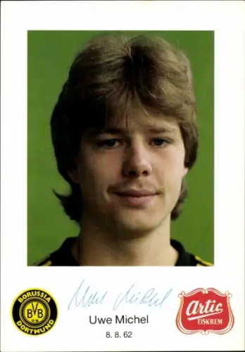 Autogrammkarte Fußballer Uwe Michel, Borussia Dortmund / BVB 09, Autogramm
