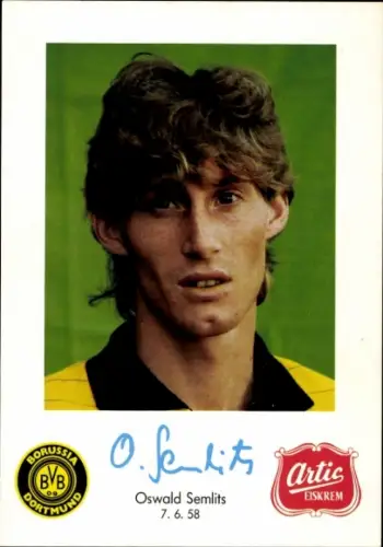 Autogrammkarte Fußballer Oswald Semlits, Borussia Dortmund / BVB 09, Autogramm