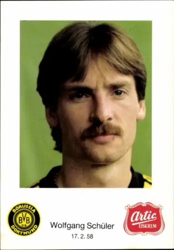 Autogrammkarte Fußballer Wolfgang Schüler, Borussia Dortmund / BVB 09
