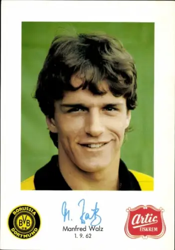 Autogrammkarte Fußballer Manfred Walz, Borussia Dortmund / BVB 09, Autogramm