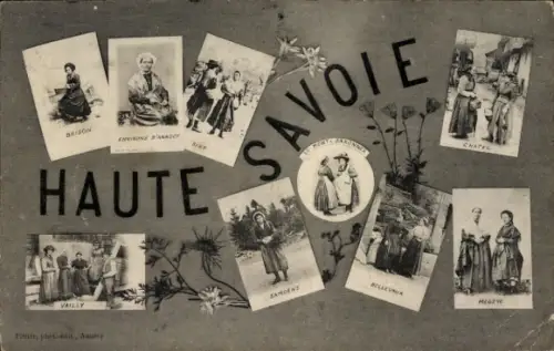 Ak Haute Savoie, Menschen in Volkstrachten