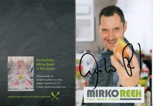 Klapp Autogrammkarte Koch Mirko Reeh, Kochschule, Autogramm