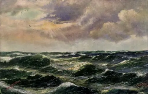 Künstler Ak Schmidt, R., Auf dem Atlantic