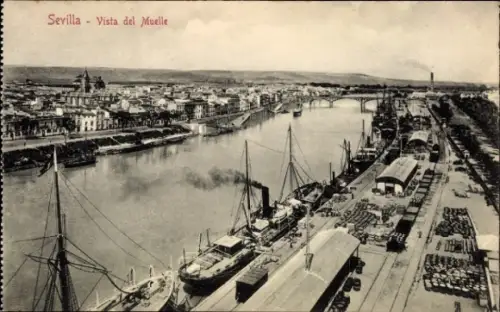Ak Sevilla Andalucía, Vista del Muelle