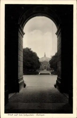 Ak München, Königliche Residenz, Hofgarten-Tempel