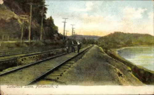 Ak Portsmouth Hampshire England, Eisenbahnstrecke