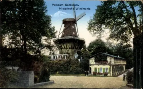 Ak Potsdam Sanssouci, Historische Windmühle