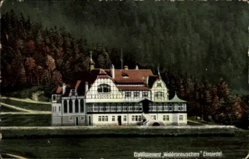 Ak Einsiedel Chemnitz, Etablissement Waldesrauschen,  Gebäude, Natur, Wald