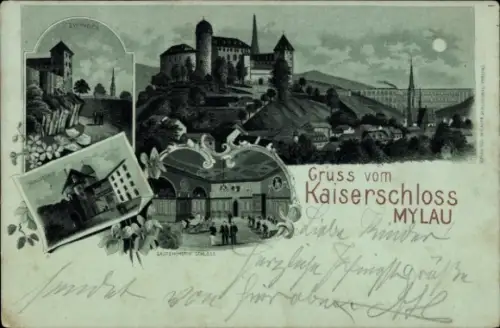 Ak Mylau Reichenbach im Vogtland, Kaiserschloss  Zwinger, Gastzimmer Schloss, 