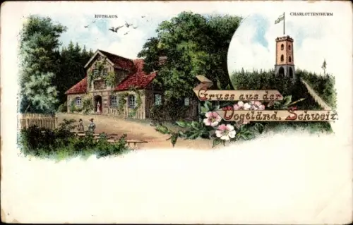 Ak Jocketa Pöhl Vogtland, Huthaus, Charlottenturm