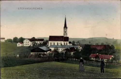 Ak Stefanskirchen Ampfing in Oberbayern, Gesamtansicht, Kirche