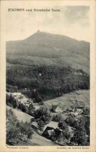 Ak Ještěd Jeschken Region Reichenberg, Berglandschaft, Jeschken, Kriesdorfer Sattel