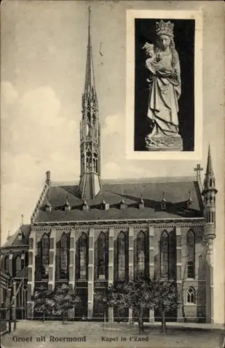 Ak Roermond Limburg Niederlande, Kapelle in  Statue, Gruß aus Roermond