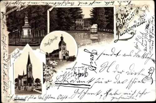 Ak Luckenwalde in Brandenburg, Partie aus Elsthal, Sankt Jacobs Kirche, Denkmal
