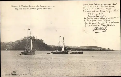 Lied Ak Bretagne, Chansons de Theodore Botrel, Depart des Goelettes pour l'Islande